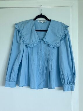 English Factory Peter Pan Collared Buttondown Blouse